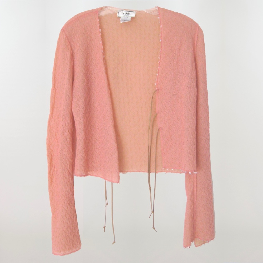 FENDI Vintage 1970’s Bell Sleeve Peach Sweater